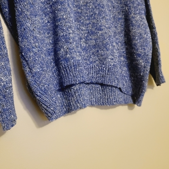 Misslook | Women's Blue Cableknit V-Neck Pullover Sweater (Size Small) - Picture 11 of 12